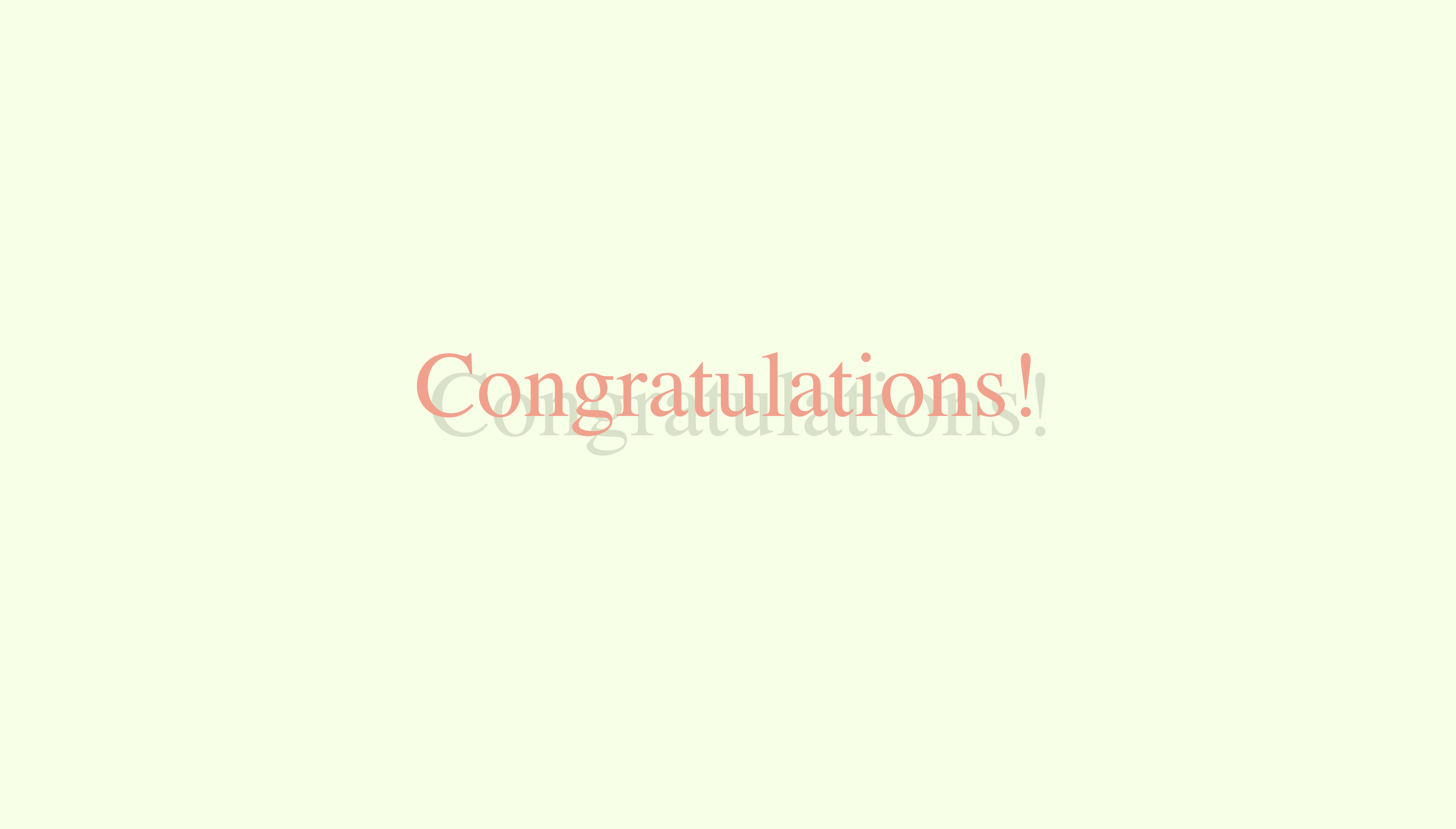 'congratulations!' graphic