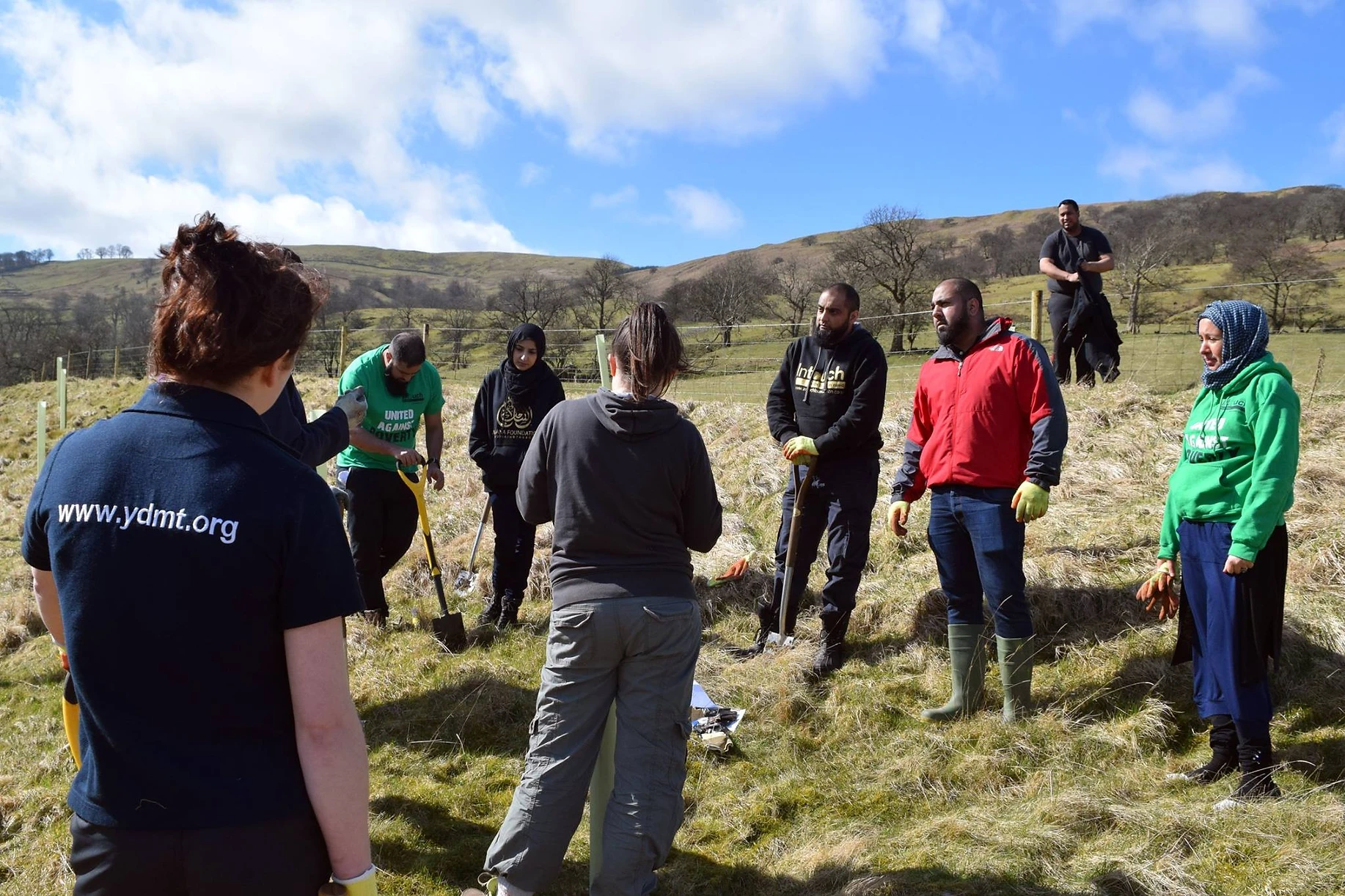 People planting trees